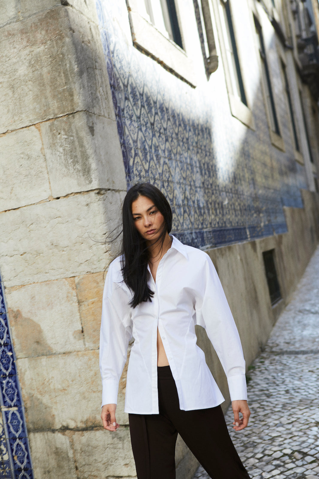 girl wearing white button up shirt