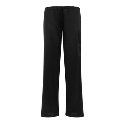 front of roma silk pants in black