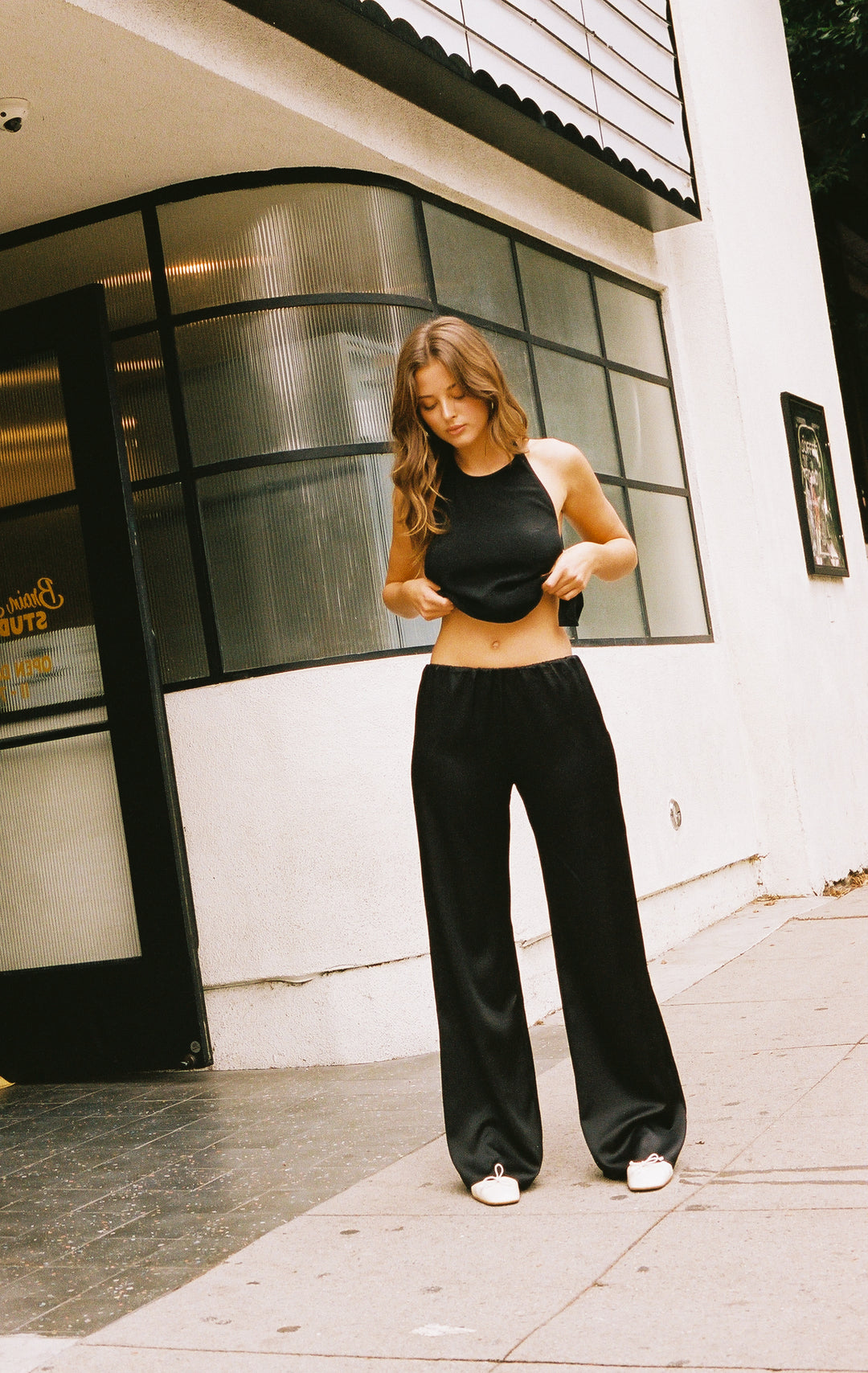 Roma Silk Pants Black MIZAWE LA Roma Silk Pants Black MIZAWE LA