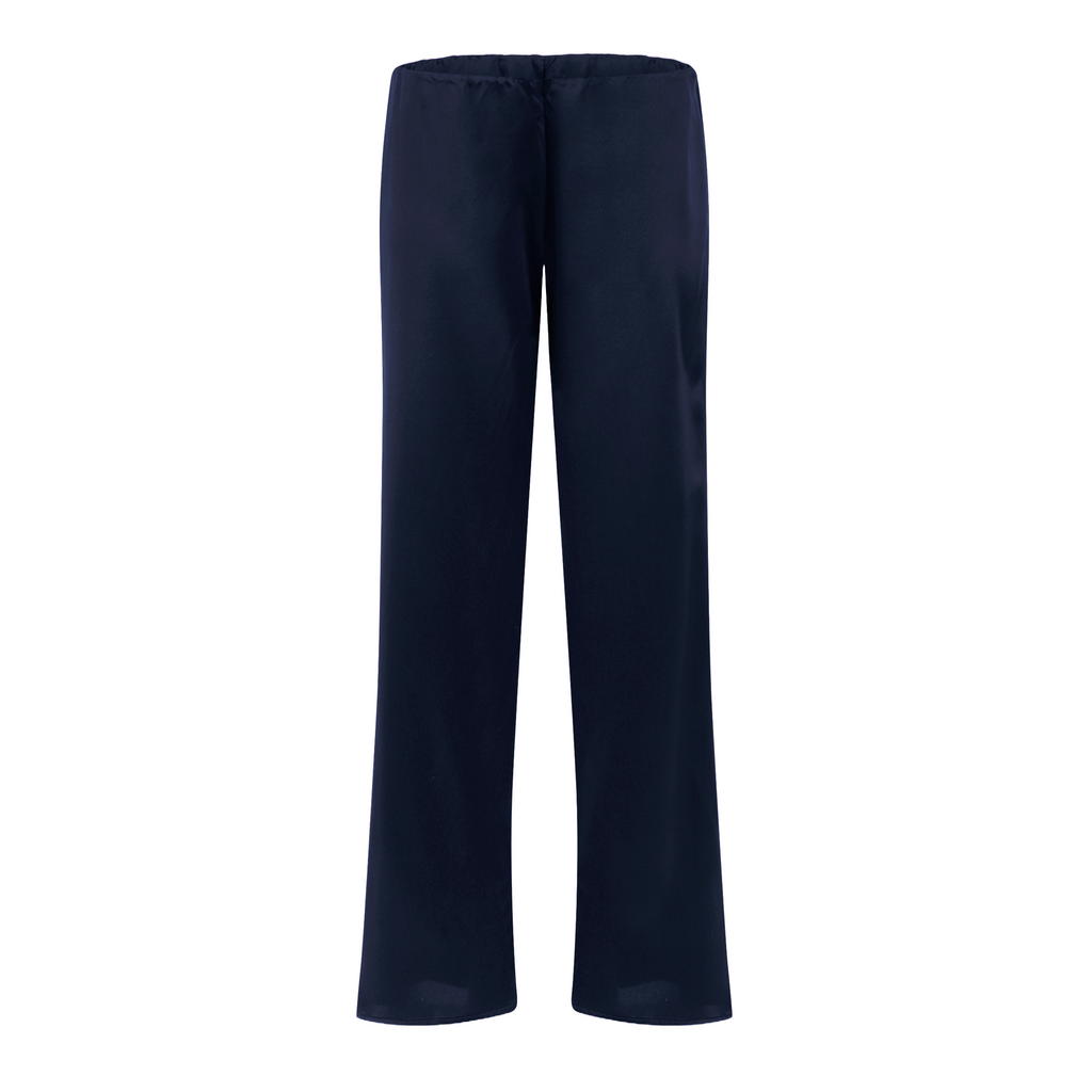 Escada Size 36 Navy Blue Silk High Rise Side Zip Wide Leg Pants — Labels  Resale Boutique