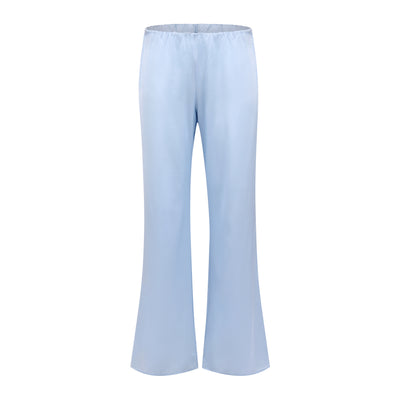 front of roma silk pants in sky blue