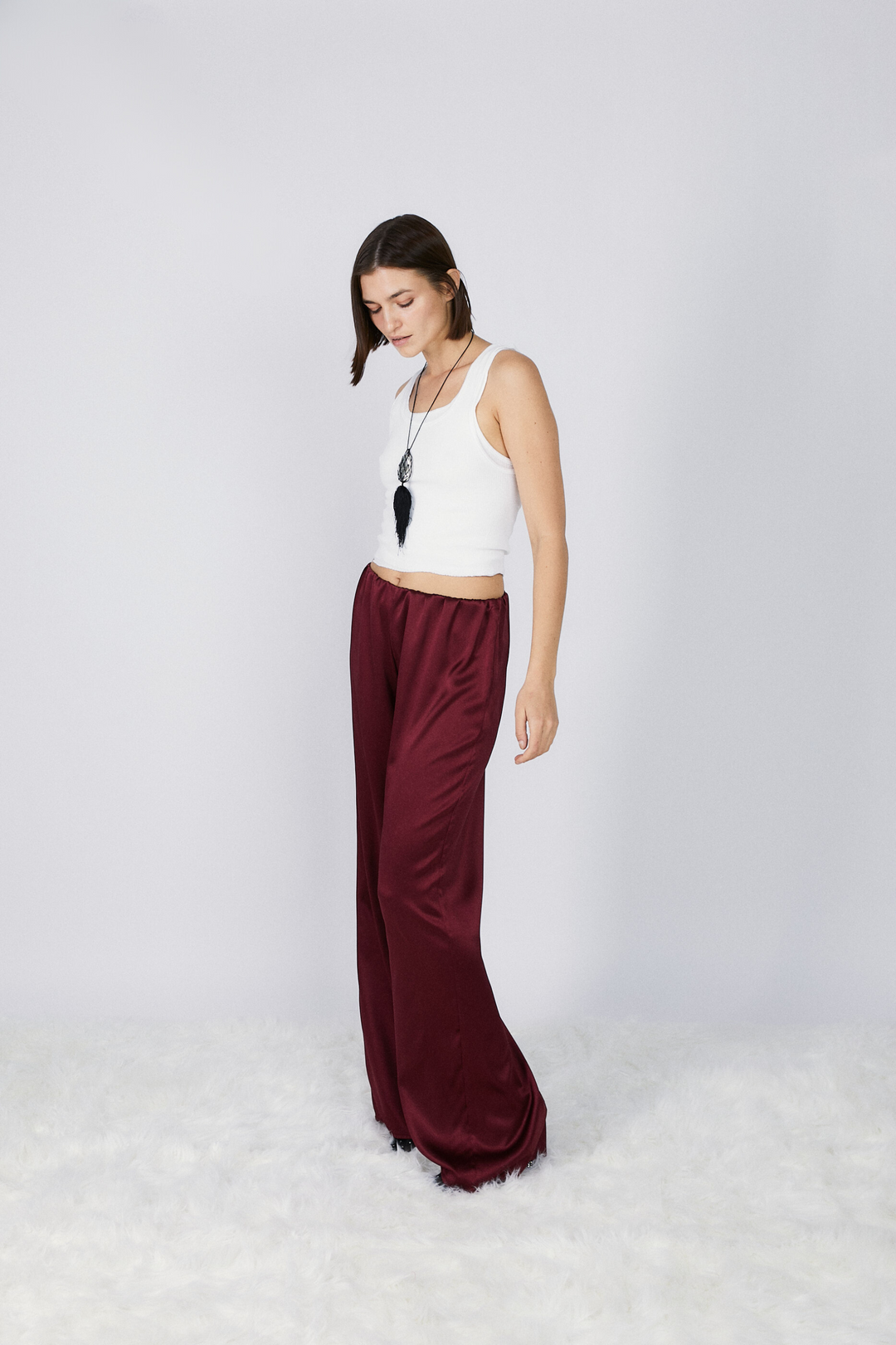 Roma Silk Pants – Wine – MIZAWE LA