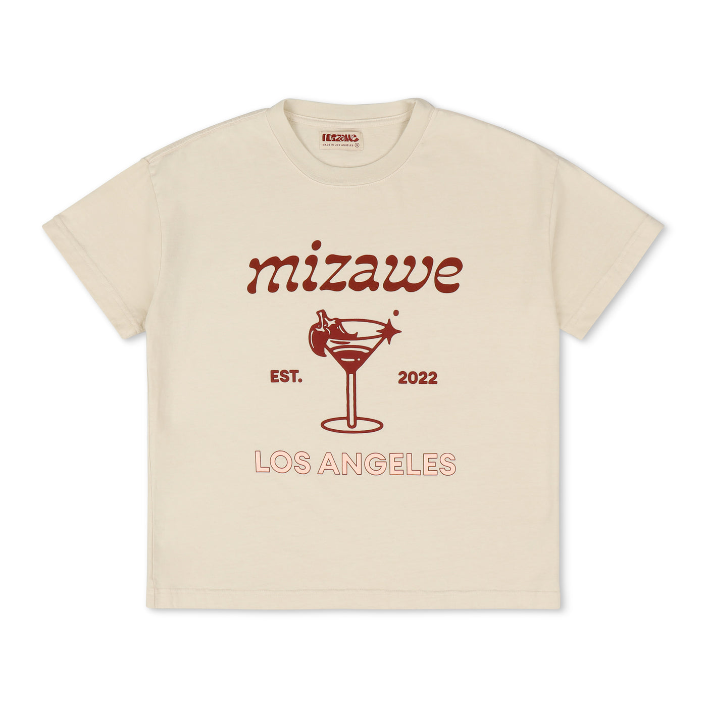 front view of martini tee in bone