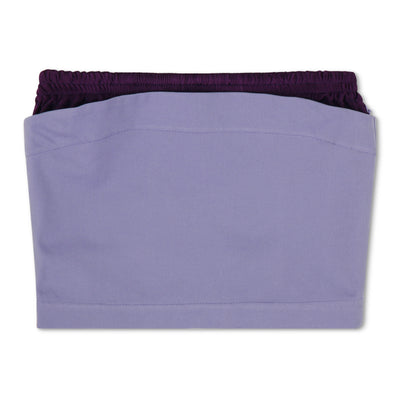 front of purple marais tube top with elastic band